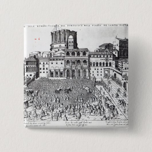 Segen des Papstes in St Peter Quadrat Button (Vorderseite)