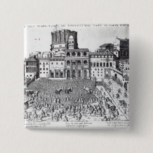 Segen des Papstes in St Peter Quadrat Button
