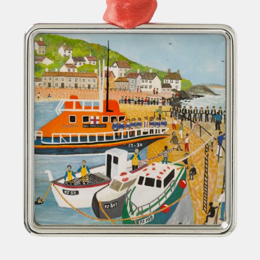 Segen des Rettungsboots am Mousehole Silbernes Ornament (Vorne)