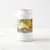 Segen eines Taube ~ auf weißem Stein Bierglas (Vorderseite Links)