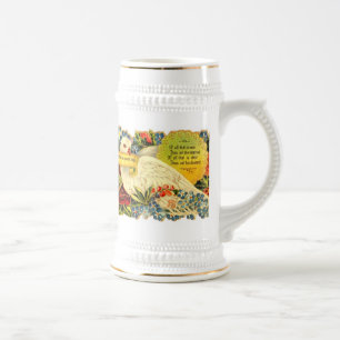 Segen eines Taube ~ auf weißem Stein Bierglas