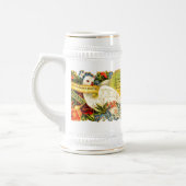 Segen eines Taube ~ auf weißem Stein Bierglas (Links)