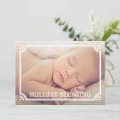 Segen | Feiertage-Geburtserklärung Feiertagskarte (Stehend Vorderseite)