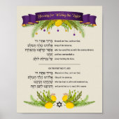 Segen für den Lulav während Sukkot Poster (Vorne)