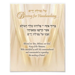 Segen für handwaschende Gold-Seidenwellen Fotodruck