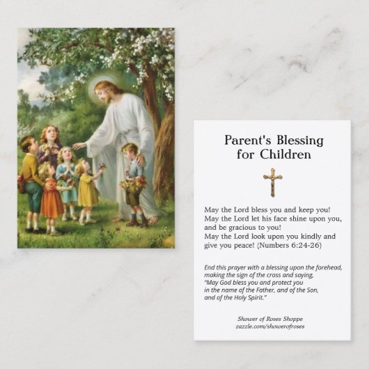 Segen für Kinder mit der Heiligen Karte für kathol (Vorne/Hinten)