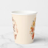 Segen im Herbst - Herbstleaves und Blumenkranz Pappbecher (Rechts)