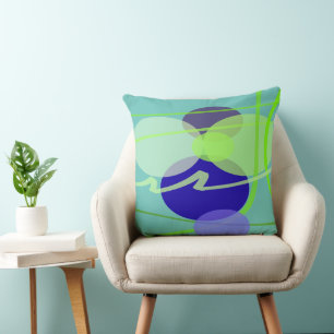 Segen mitten in der Drehung und wird blau grün Kissen