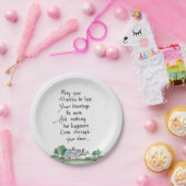 Segen "Mögen alle Ihre Probleme weniger sein" Zuha Pappteller (Party)