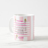 Segen Rosa & Weiß gestreifter Becher Kaffeetasse (Vorderseite Links)