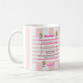 Segen Rosa & Weiß gestreifter Becher Kaffeetasse (Links)