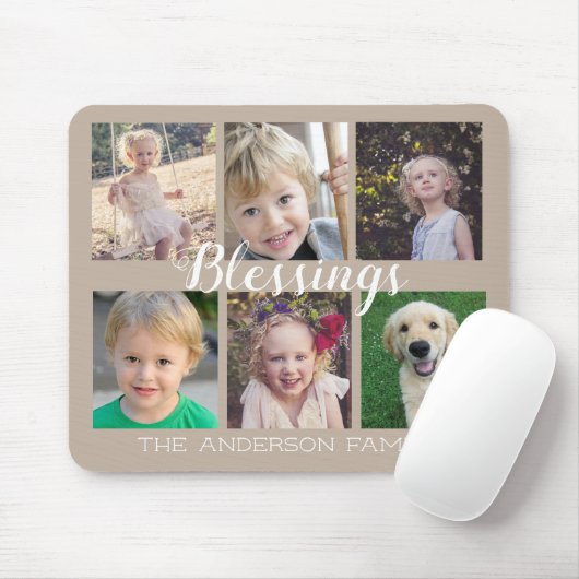 Segen Script 6 Fotos Tan Mousepad (Mit Mouse)