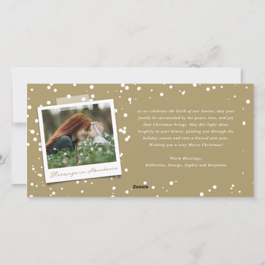 Segen Script Religiöse Weihnachten Elegantes Foto (Rückseite)