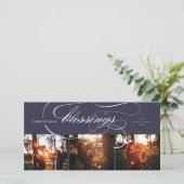 Segen Script Religiöse Weihnachten Elegantes Foto (Stehend Vorderseite)