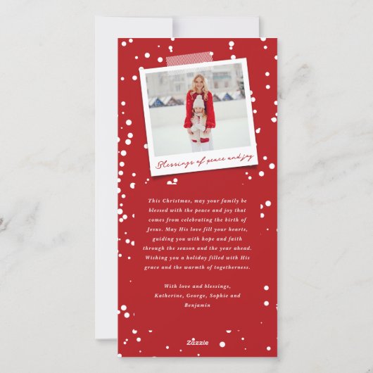 Segen Script Religiöse Weihnachten Elegantes Foto (Rückseite)