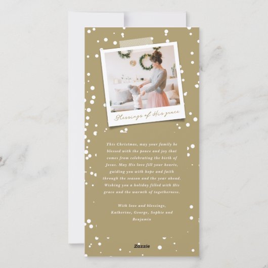 Segen Script Religiöse Weihnachten Elegantes Foto (Rückseite)