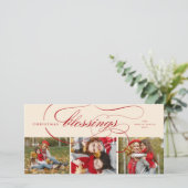 Segen Script Religiöse Weihnachten Elegantes Foto (Stehend Vorderseite)