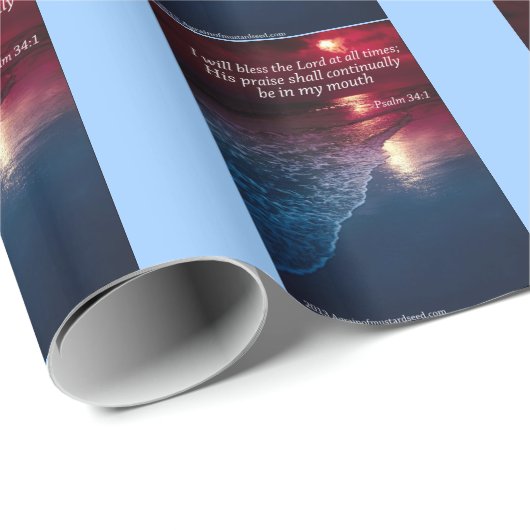 Segen Sie den Herrn zu jeder Zeit Geschenkpapier (Rolleneckpunkt)