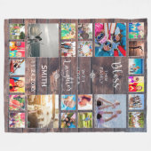 Segen Sie diese Familie mit Liebe 24 FotoCollage Fleecedecke (Vorderseite (Horizontal))