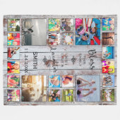 Segen Sie diese Familie mit Liebe 24 FotoCollage Fleecedecke (Vorderseite (Horizontal))