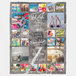 Segen Sie diese Familie mit Liebe 24 FotoCollage Fleecedecke