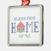 Segen Sie diese Zuhause Cross Stitch Ornament Aus Metall (Links)