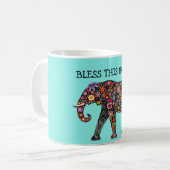 Segen Sie diese Zuhause Glück Elefant Kaffeetasse (Vorderseite Links)