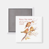 Segen Sie diese Zuhause, Inspiration, Vogel-Zitat Magnet (Vorderseite/Rückseite)