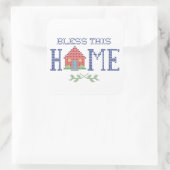 Segen Sie diese Zuhause Square-Aufkleber Quadratischer Aufkleber (Tasche)