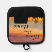 Segen Sie diese Zuhause-Sunset-Silhouette Topflappen (Vorderseite)