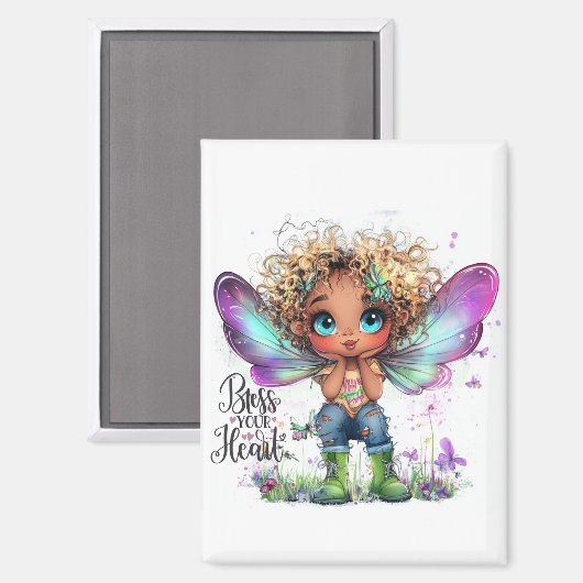 Segen Sie Ihr Herz Fairy Magnet (Vorderseite/Rückseite)