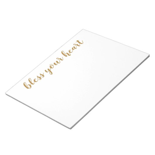 Segen Sie Ihr Herz Gold Script Notizblock (angewinkelt)
