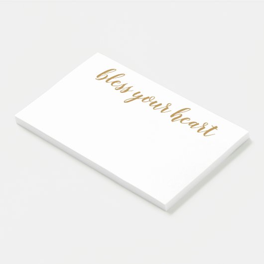 Segen Sie Ihr Herz Gold Script Post-it Klebezettel (angewinkelt)