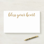 Segen Sie Ihr Herz Gold Script Post-it Klebezettel (Auf Schreibtisch)