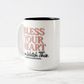 Segen Sie Ihr Herz. Jetzt sehen Sie sich das an. Zweifarbige Tasse (Vorderseite Links)