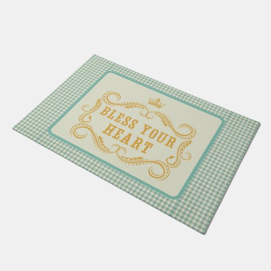 Segen Sie Ihr Herz-Süd-Angebot Fußmatte (Schrägansicht)