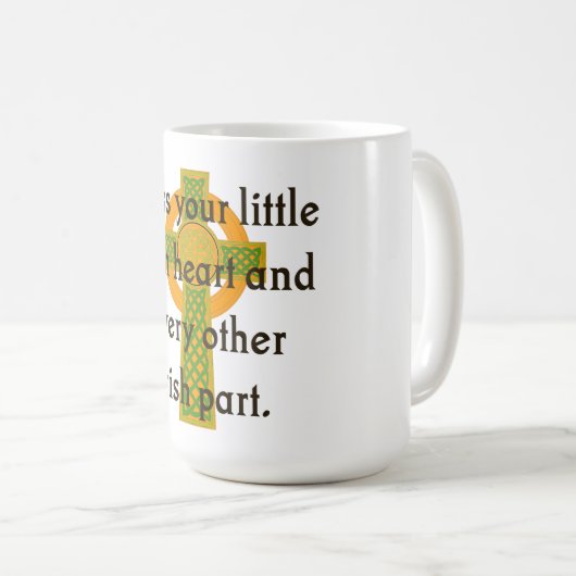 Segen Sie Ihr kleines irisches Herz - irisches Zit Kaffeetasse (VorderseiteRechts)