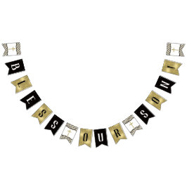 Segen Sie unser Son-Banner, Schwarz, Gold Wimpelkette