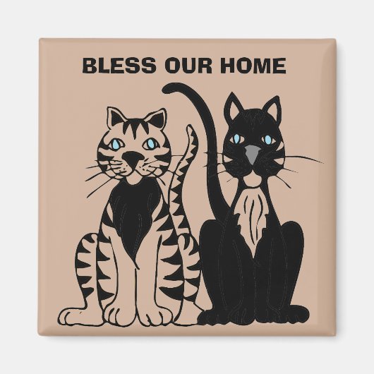 Segen Sie unsere Zuhause Cat Magnete ab Magnet (Vorne)