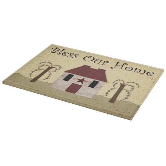 Segen Sie unsere Zuhause Cutting Board Schneidebrett (Ecke)