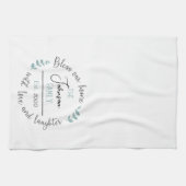 Segen Sie unsere Zuhause-Familienname Monogram Geschirrtuch (Horizontal)