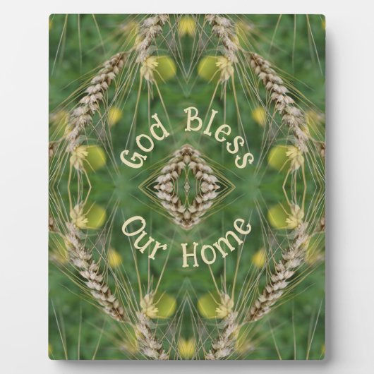 Segen Sie unsere Zuhause-getrocknete Gras Abstrakt Fotoplatte (Vorderseite)