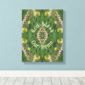 Segen Sie unsere Zuhause-getrocknete Gras Abstrakt Leinwanddruck (Insitu (Holzboden))