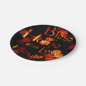 Segen Sie unsere Zuhause mit Liebe und Lachen Pappteller (Schrägansicht)