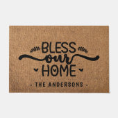 Segen Sie unsere Zuhause Personalisiert Imitate Bu Fußmatte (Vorderseite)