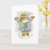 Segen, Umarmungen und Liebe-Katze Karte (Gelbe Blume)