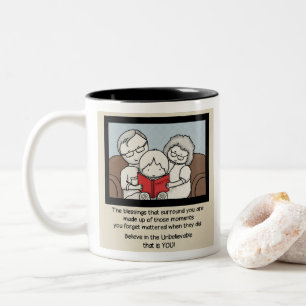 Segen umgeben dich zweifarbige tasse