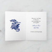 Segen und Erfolg Elegant Damask Jüdisch Karte (Innenseite)