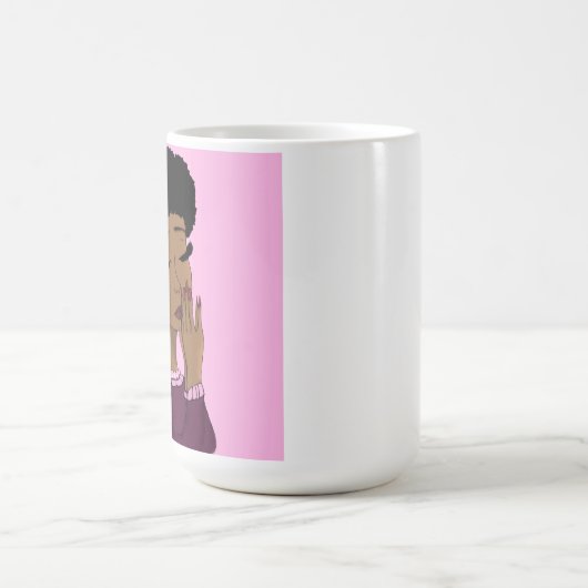 Segen und Glauben (rosa Hintergrund) Kaffeetasse (Mittel)