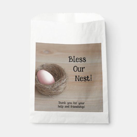 Segen unser Nest, nistendes Party Geschenktütchen (Vorderseite)
